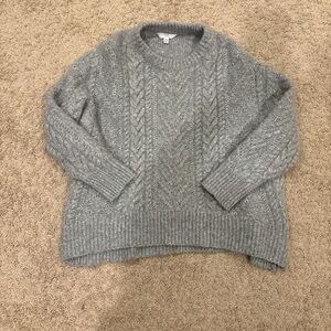Gray Cable Knit Women's Sweater